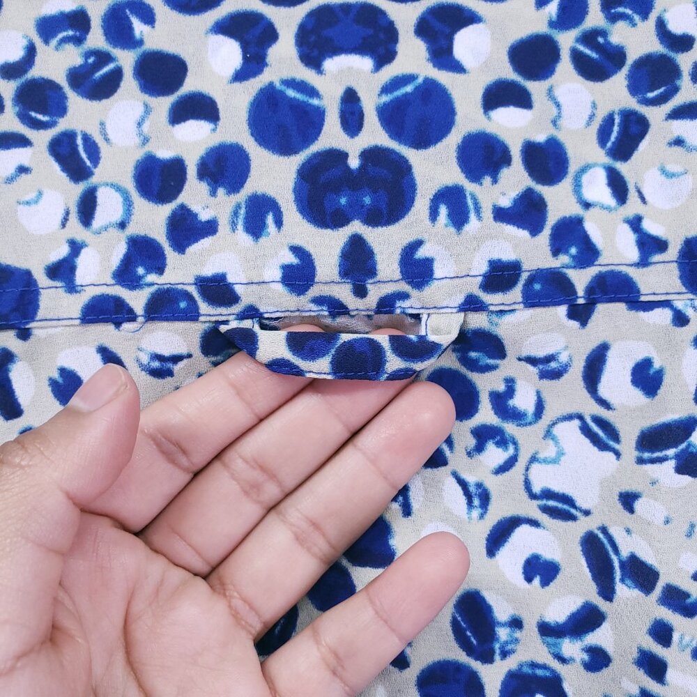 Cabi Blue & White Abstract Print Button Down Short Jewel Shirt Dress Size S - Picture 16 of 16
